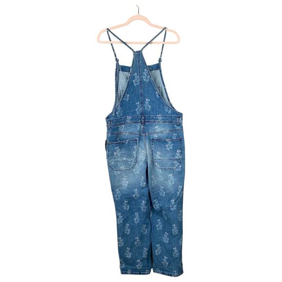 ANTHROPOLOGIE Pilcro Painters Denim Overalls Floral Shabby Chic Size 30 NWT New - Picture 3 of 13